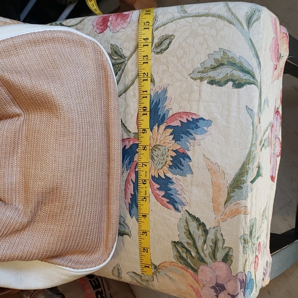 LOFT Woven and Off White Croc Embossed Shoulder Bag, with "Bamboo" Handle. - Picture 11 of 12